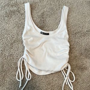White Zara scrunchy tank top